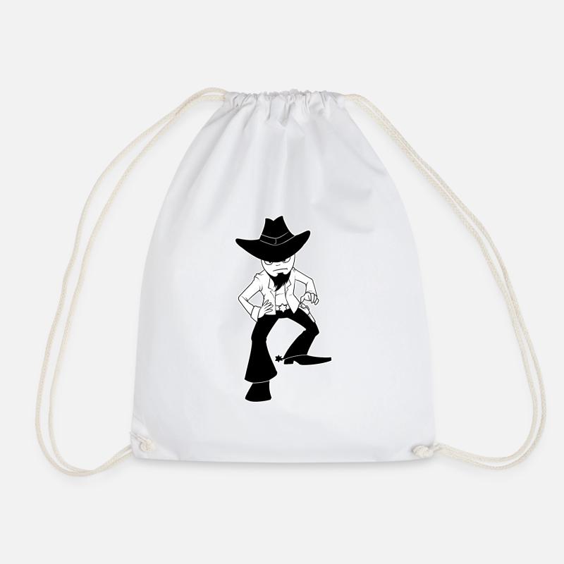 Cowboy Wilder Westen Western Geschenk Sheriff - Turnbeutel - Weiß