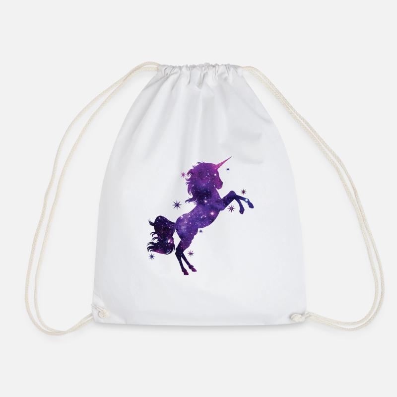 Unicorn glitter universe - Drawstring Bag - white
