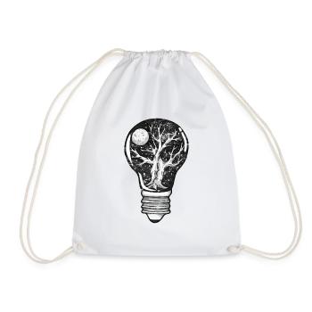 World space cosmos light bulb gift - Drawstring Bag - white - Front