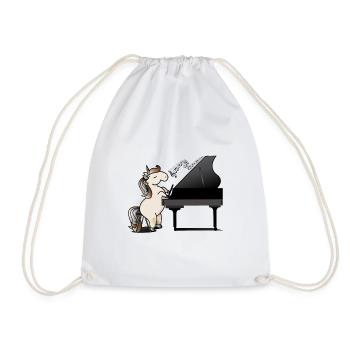 Licorne joue du piano - Sac de sport léger - blanc - Devant