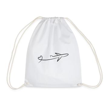 I love Fly Heart - Drawstring Bag - white - Front