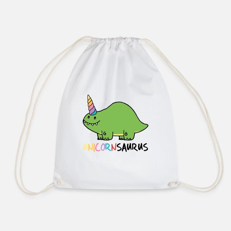 Unicornsaurus Unicorn Dinosaur Dino Unicorn cute - Drawstring Bag - white