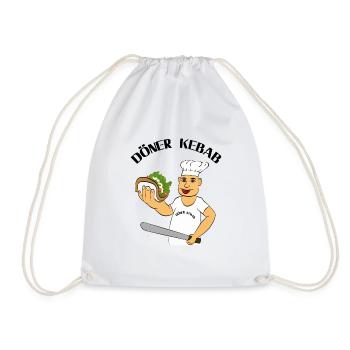 Doner kebab - Drawstring Bag - white - Front