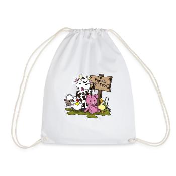 Animal Welfare Gift Vegan Vegetarian Vegetarian Vegan - Drawstring Bag - white - Front