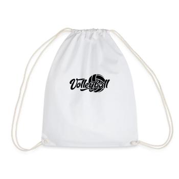 Volleyball, Geburtstag, perfektes Geschenk - Turnbeutel - Weiß - Vorne