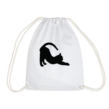 Cat Down Dog Pose Yoga Namaste Om - Sweet shirt - Drawstring Bag - white - Front