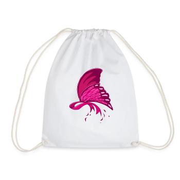 Sensibilisation au cancer du sein papillon rose - Sac de sport léger - blanc - Devant