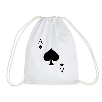 Card Game Card Spades Ace Gambling Gift - Drawstring Bag - white - Front