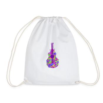 Ukelele Uke Guitar Guitarist Floral Musical - Drawstring Bag - white - Front