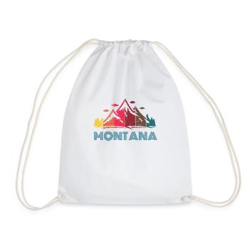 Retro Montana Design for Men Women and Kids - Drawstring Bag - white - Front