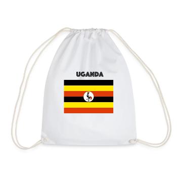 uganda shirt online - Drawstring Bag - white - Front
