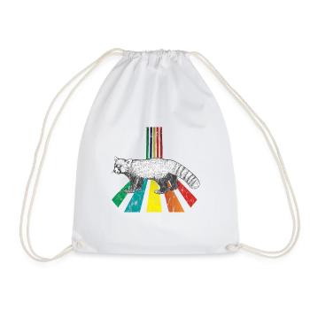 Rainbow little Panda Used Look - Drawstring Bag - white - Front