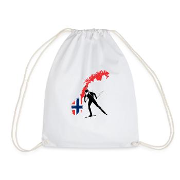 Biathlon Saison Norway Norwegen Norge als Geschenk - Turnbeutel - Weiß - Vorne