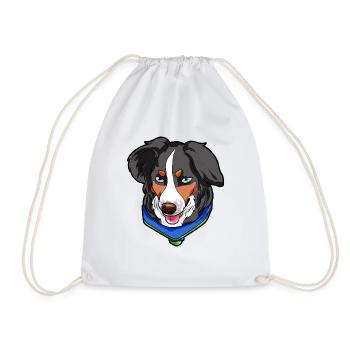 Miniature American Shepherd Dog Gift - Drawstring Bag - white - Front