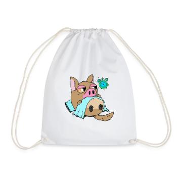 idée de cadeau chien intérieur de porc pour de nouvelles intentions - Sac de sport léger - blanc - Devant