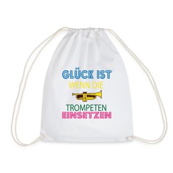 Trompeter Shirt · Musik · Glück Geschenk - Turnbeutel - Weiß - Vorne