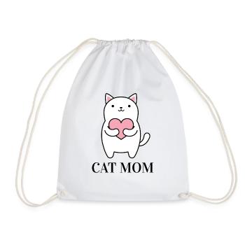 Cat Mom - Katzen Mama - Drawstring Bag - white - Front