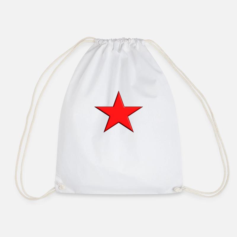 Red Star - Drawstring Bag - white
