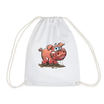 Pig Pig Pig Pig Mud Suhlen Gift - Drawstring Bag - white - Front