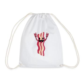 Dancing Bacon T-Shirt Funny Food Dancer Food Lover - Drawstring Bag - white - Front