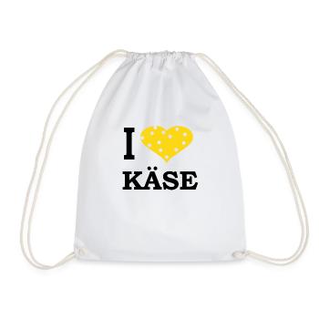 I Love Käse T-Shirt / Ich liebe Käse T-Shirt - Turnbeutel - Weiß - Vorne