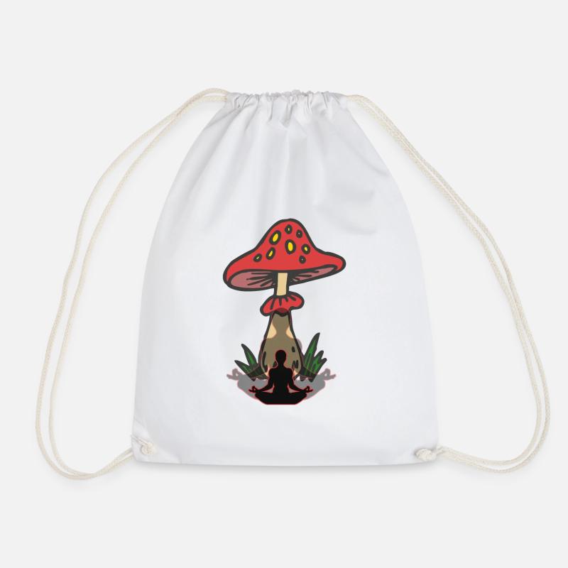 Magic Mushroom - Drawstring Bag - white