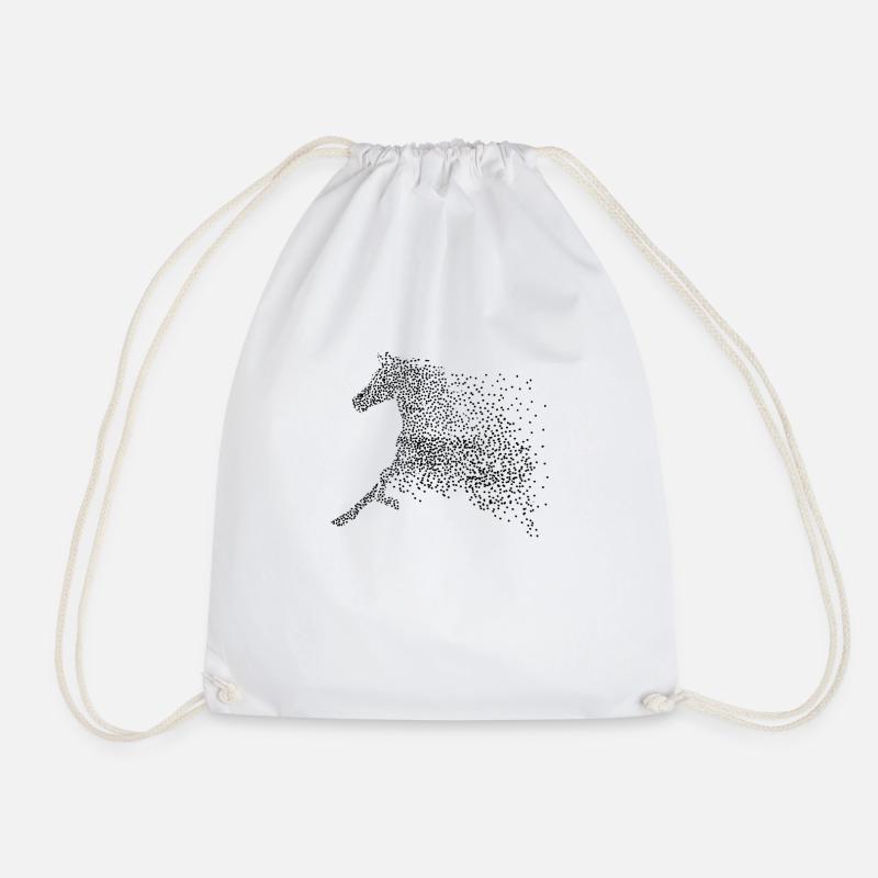 Horse points design - Drawstring Bag - white