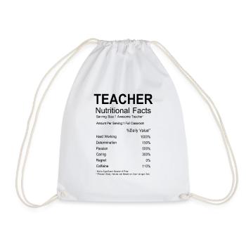 TEACHER NUTRITIONAL FACTS - Turnbeutel - Weiß - Vorne