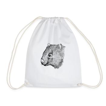wombat drawing - Turnbeutel - Weiß - Vorne