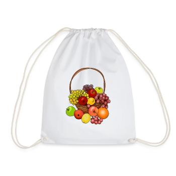 Fruit basket give away a great gift idea - Drawstring Bag - white - Front
