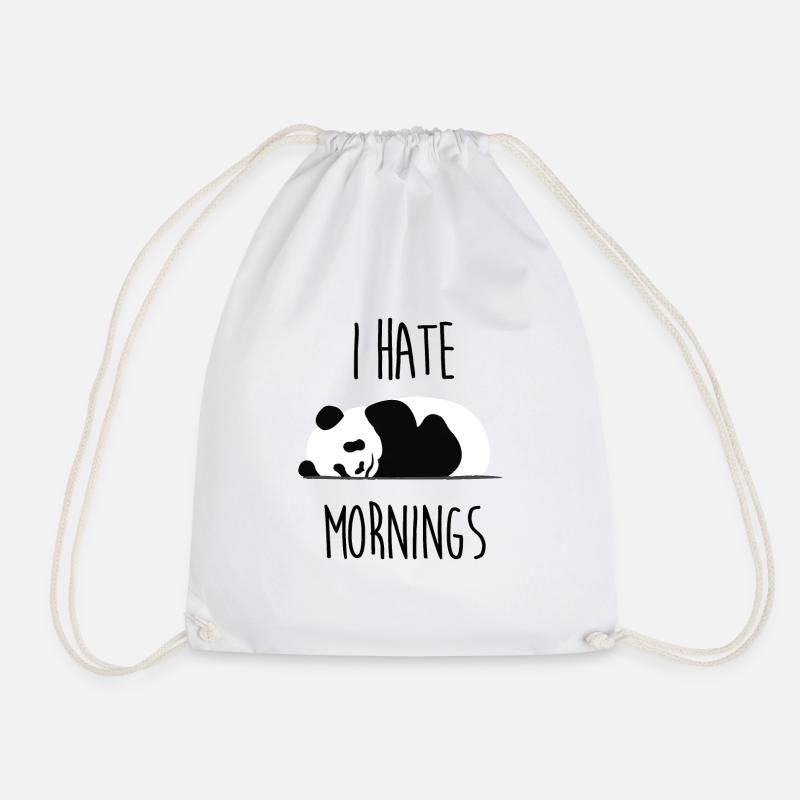 I Hate Mornings Panda I Hate Mornings Wochenende - Turnbeutel - Weiß