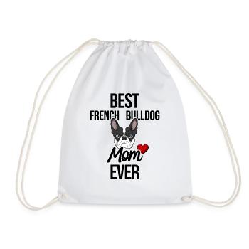 Französisch Bulldogge Mama Süß Mutter Geschenk - Turnbeutel - Weiß - Vorne