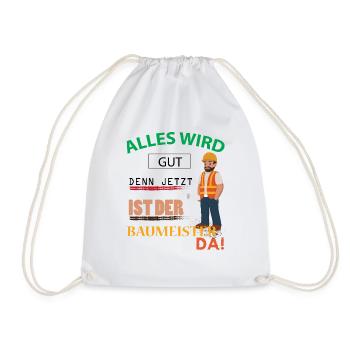 Baumeister Shirt • Construction Site Construction Worker Gift - Drawstring Bag - white - Front