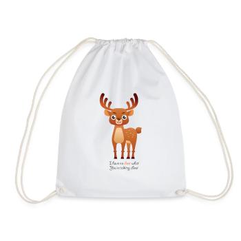 Funny No Idea saying - deer - Drawstring Bag - white - Front