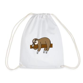 Faultier lustiges Geschenk · Faultier - Turnbeutel - Weiß - Vorne