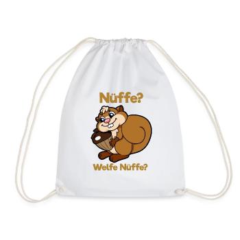Squirrel Nuts Hazelnut Nut Welfe Nüffe - Drawstring Bag - white - Front