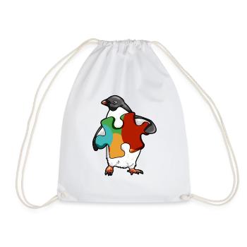 Puzzle Piece penguin pingouin spectre de l’autisme - Sac de sport léger - blanc - Devant