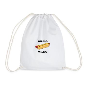 billig willig hot dog - Turnbeutel - Weiß - Vorne