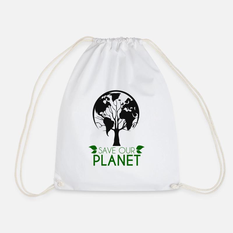 Rettet unsere Zukunft Klimaschutz Geschenk - Turnbeutel - Weiß