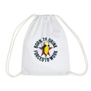 Né pour boire, obligé de travailler - Sac de sport léger - blanc - Devant