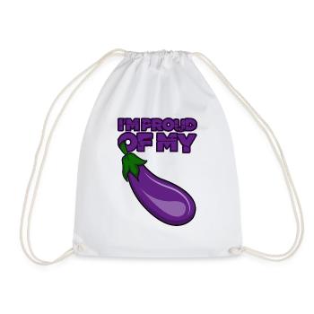 Aubergine | Eggplant funnynt - Turnbeutel - Weiß - Vorne