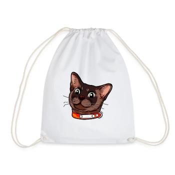 Burmese cat Burma chat visage de chat brun - Sac de sport léger - blanc - Devant