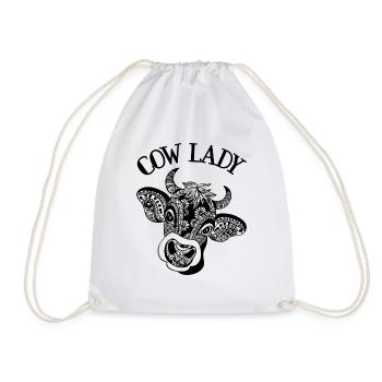 Cow Lady Mandala Kuh Landwirtin Bäuerin Geschenk - Turnbeutel - Weiß - Vorne