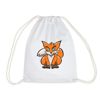Dessin animé de renard - Sac de sport léger - blanc - Devant