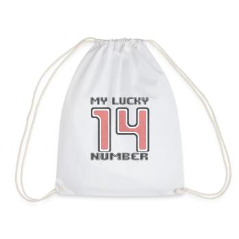 LUCKY 14 - Drawstring Bag - white - Front