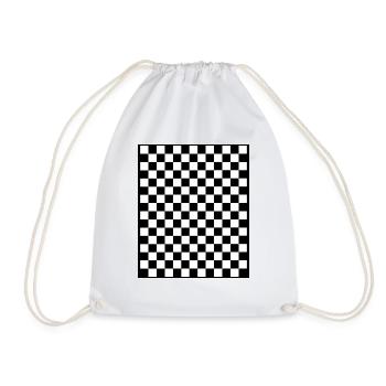 Échiquier I motif carrés noir et blanc - Sac de sport léger - blanc - Devant