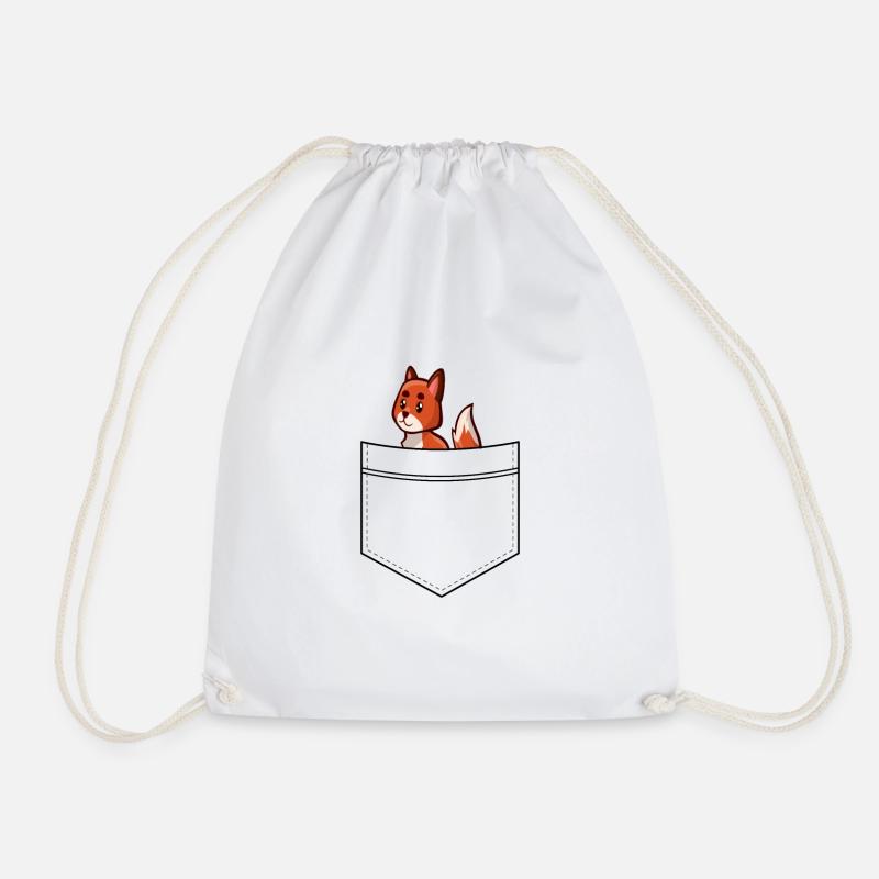 Fuchs in Pocket - Turnbeutel - Weiß