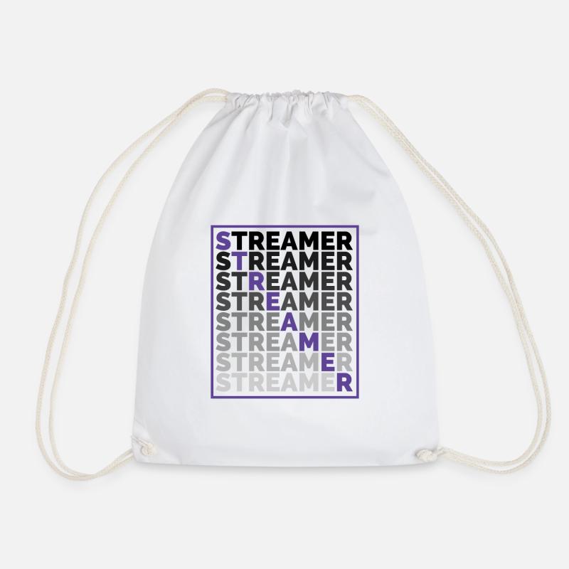 Cool streamer & gamer design with frame - Drawstring Bag - white