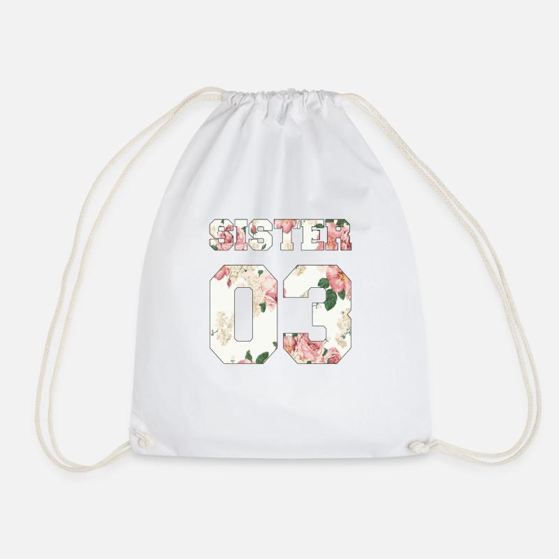 Sister 03 Gift 2003 Number of gift idea - Drawstring Bag - white