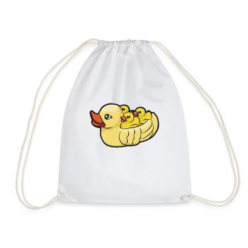 Bathing Duck Bath Bathtub Duck Plastic Duck - Drawstring Bag - white - Front